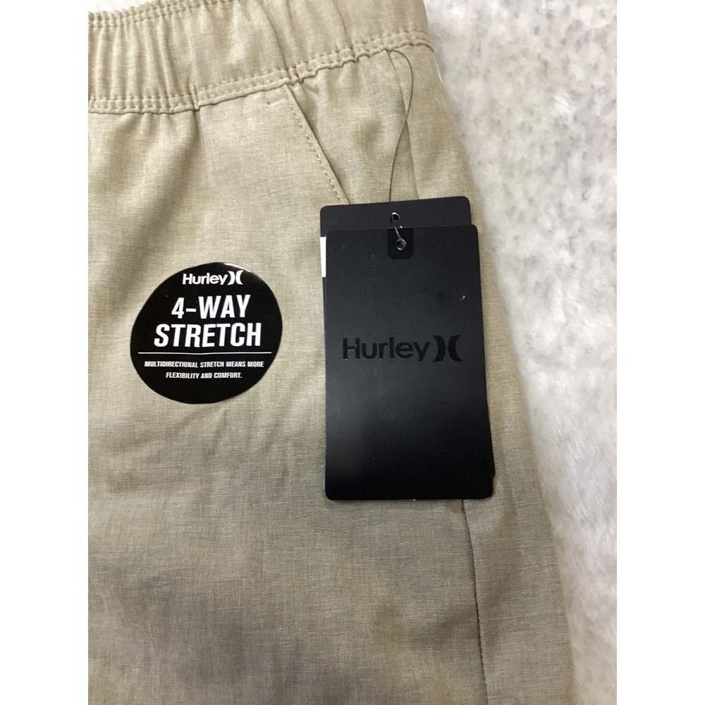 Hurley Boys Khaki‎ 4-Way Stretch Hybrid Walk Shorts Size S 8-10 985540-X1T